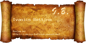 Ivanics Bettina névjegykártya